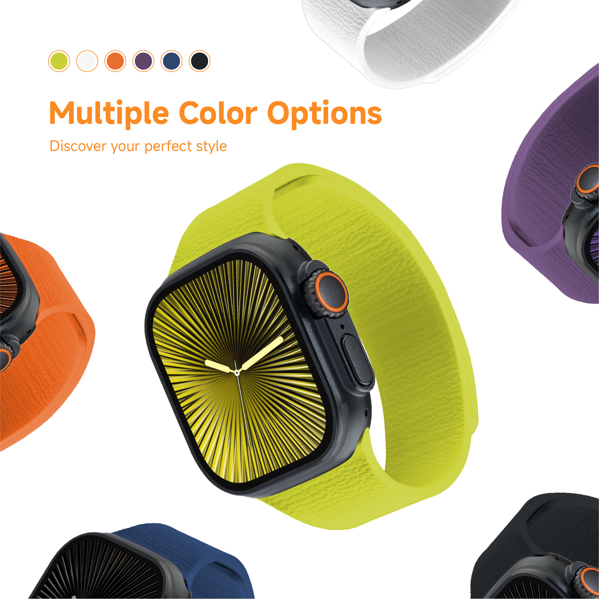 SkinFit - Lychee-Textured Silicone Magnetic Strap