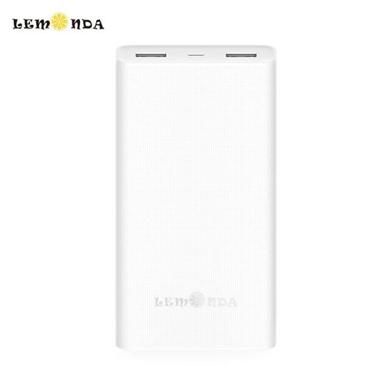 Picture of LEMONDA Power Bank 2 20000mAh Capacity Dual USB Support Two-way QC 3.0 Quick Charge - Silver